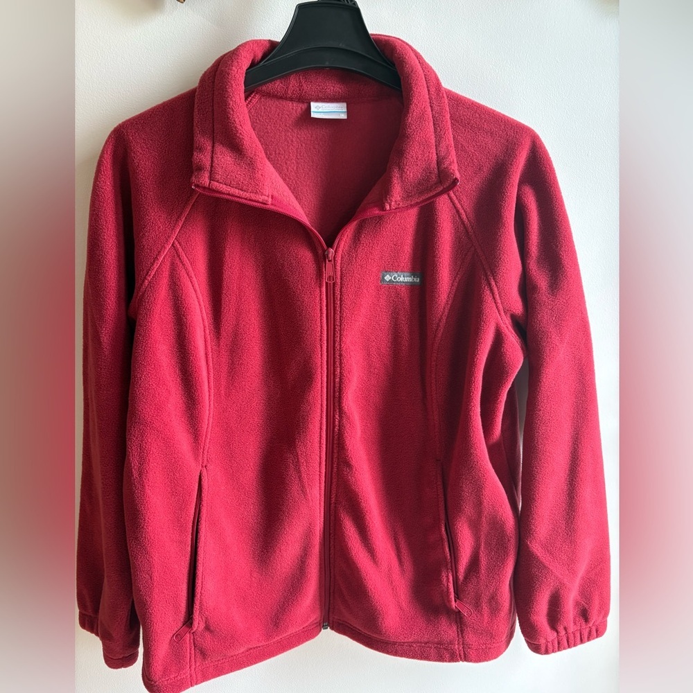 COLUMBIA Sportswear 1X‎ Maroon BENTON SPRINGS FLEECE JACKET, Inside Pockets XL